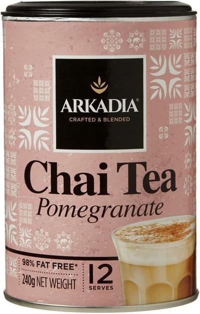 Arkadia Chai Latte Tea Natural Pomegranate (Granaatappel) 240gr. Powder Cafe Beverage