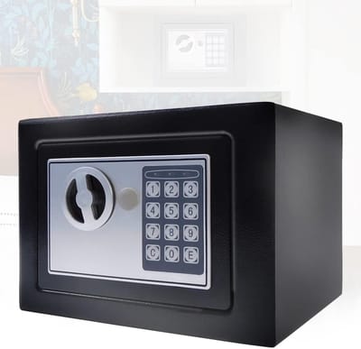 Elektronische Kluis - Kluis Met Cijferslot - Kleine Kluis voor Thuis, Beveiligingslockbox Cash Document Opbergdoos, Afsluitbare Thuiskluis voor Contant Geld Sieraden - 23X17X17 cm