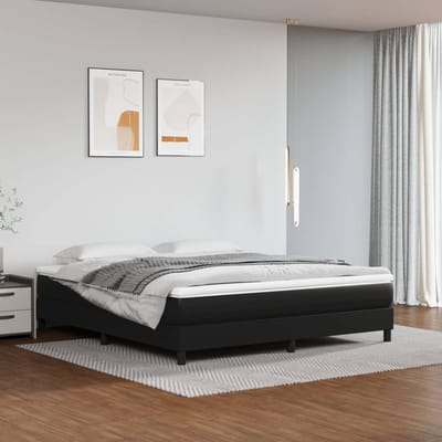 vidaXL - Pocketveringmatras - medium - 160x200x20 - cm - kunstleer - zwart