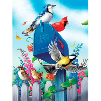 Broderie artisanat diamant broder printemps oiseaux boîte aux lettres 5d diamant broderie peinture diamant 20X30CM blue