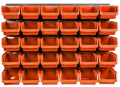 Opbergsysteem Wandrek 58 x 39 cm - Uitbreidbare Stapelboxen voor Werkplaats, Garage en Magazijn