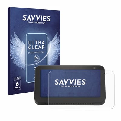 Savvies - Screenprotector voor Amazon Echo Show 5 (2. Gen.) - Folie Beschermfolie transparant 6 Stuks