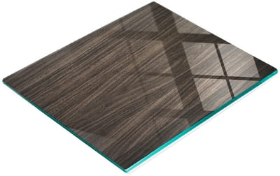Decoratieve glazen snijplank met houtnerfstructuur, 60x52 cm