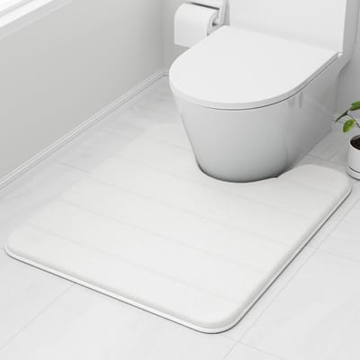 wyewye Toiletmat van traagschuim, 50 x 60 cm, wit, ultrazacht, antislip, superabsorberend badkamertapijt