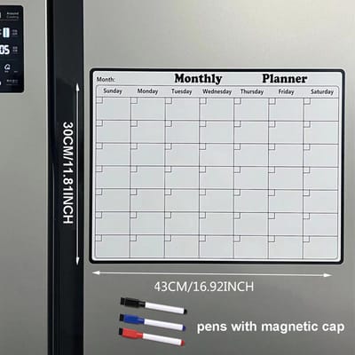 A3 Koelkast Kalendervel Magnetische Sticker Berichtbord Menu Droog Uitwisbare Maandplanner Voor Koelkast Whiteboard