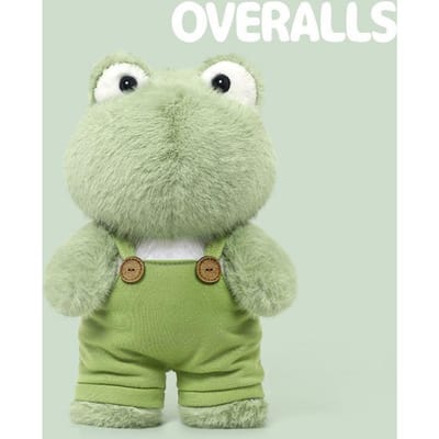 Schattig Kikker Pluche Speelgoed Zacht Knuffeldier Pop Met Overall Schattige Groene Kikker Pluche voor Kinderen Cadeau Huisdecoratie Knuffelkussen 31cm