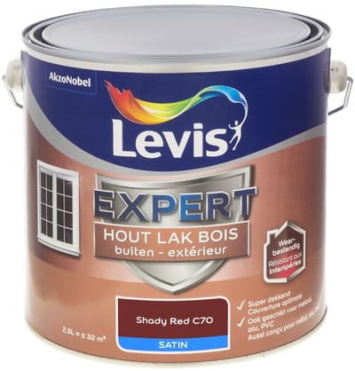 Levis - Expert Hout Lak Buiten Satin Mix - Shady Red C70 - Mengverf - 2,5 L