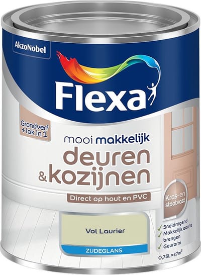 Flexa - Mooi Makkelijk Deuren & Kozijnen Zijdeglans - Vol Laurier - Mengverf - 750 Ml