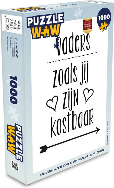 Puzzel Spreuken - Vaders zoals jij zijn kostbaar - Papa - Quotes - Legpuzzel - Puzzel 1000 stukjes volwassenen - Vaderdag cadeautje - Cadeau voor vader en papa