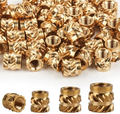 Set van 150 Draadinvoegen voor 3D-printaccessoires, M2 M3 M4 Messing Draadinvoegen, Ribbelmoeren en Warmte-invoegen voor Kunststoftoepassingen