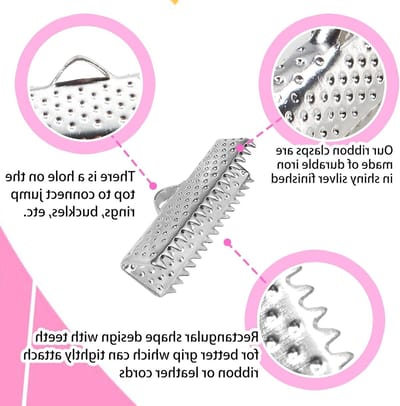 100 Stuks Zilveren Metalen Krimpkappen en Crimpklemmen voor DIY Sieraden Maken, 5 Maten van 8mm tot 25mm, Perfect voor Kettingen en Armbanden