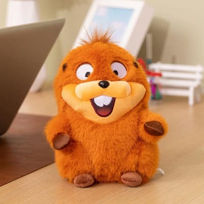 Hoge Kwaliteit Schattige Kroon Bever Anime Hoppers Pluche Koning Georges Tom Hagedis Zacht Knuffeldier Bever Pluche Pop Speelgoed 20cm orange