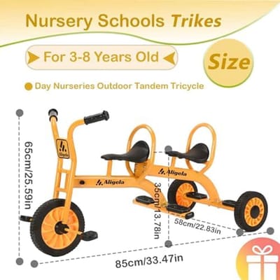 Kinderdriewieler - Voorschoolse fiets - Buiten spelen - Koolstofstalen frame - 120x58x65 cm - Rood