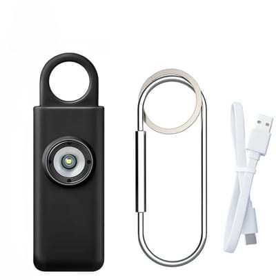 Persoonlijk Veiligheidsalarm - Persoonlijke veiligheids alarm - Sleutelhanger - Persoonlijke Alarm - Persoonlijke Alarmen - 130 dB Alarm met Knipperlicht - Zelfverdediging voor Vrouwen, Kinderen en Ouderen - Compact & Stijlvol - Zwart