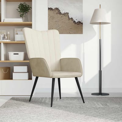 vidaXL Relaxstoel fluweel crèmewit
