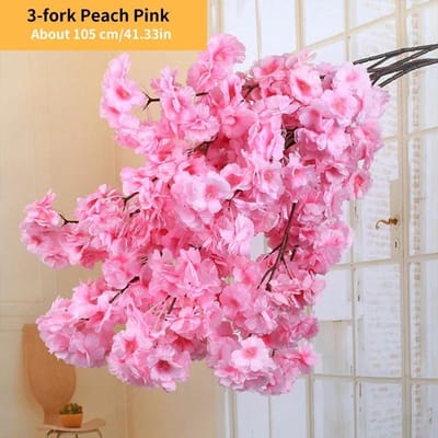 Kunstmatige Kersenbloesem Roze Wit Kersenboom Zijden Bloem Lente Kersen DIY Bonsai Boog Bruilofts Requisieten Huisdecoratie