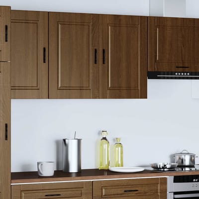 vidaXL - Keukenbovenkast - Porto - bewerkt - hout - bruin - eikenkleur