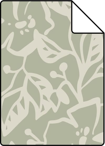 Proefstaal ESTAhome behang bladeren en bloemen mintgroen - 26.5 x 21 cm - 131372-S
