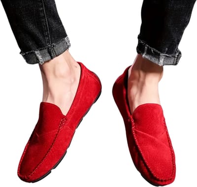 Bovista Loafers Heren - Met Hak - Herenschoenen - Instappers - Rood - Maat 36.5