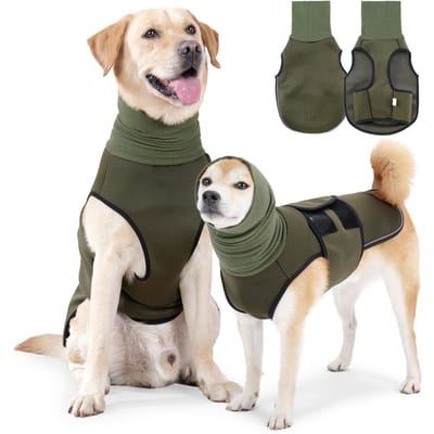 Honden Angst Vest en Jas - Houd Huisdier Rustig, Hond Jas Voor Onweer, Vuurwerk, Anti Angst Vest Voor Honden En Kat Lichaam En Oor (green,XS（old）) groen
