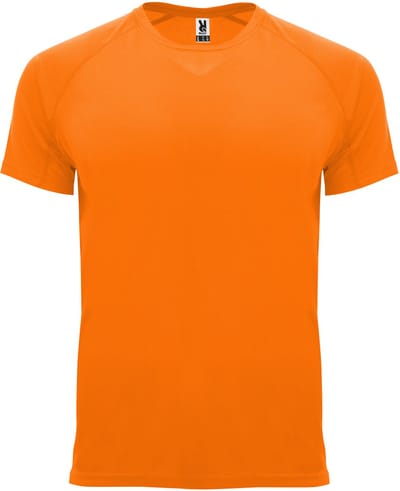 Fluorescent Oranje 2 Pack Kinder unisex sportshirt korte mouwen Bahrain merk Roly 4 jaar 98-104