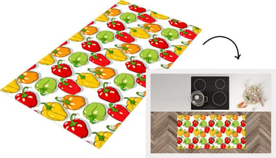 Keukenloper - Loper keuken - Patroon - Eten - Paprika - 120x60 cm - Keukenloper vinyl