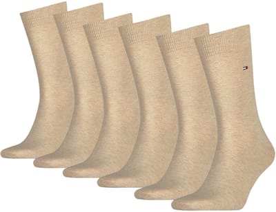 Tommy Hilfiger Sokken Heren Classic Light Beige Belange - 6 Paar Beige sokken - Maat 39/42