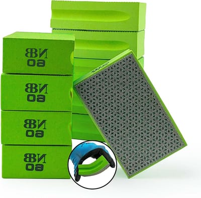 Diamant Schuurpads - Polijstblokken Spons - Glad Maken Randen - Flexibele Sponsachterkant - 10 Stuks 60# - Groen