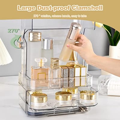 Luxe Draagbare Transparante Multifunctionele Make-up Case - Stofdicht Cosmetische Opbergdoos voor Huidverzorgingsproducten en Sieraden