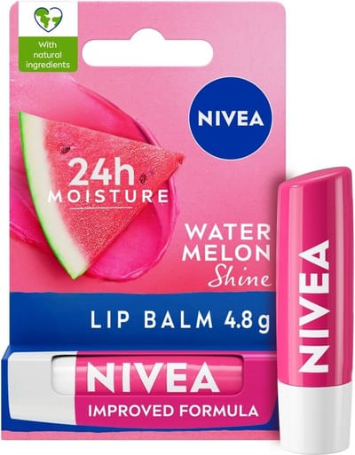 Nivea lippenbalsem - watermelon shine - watermeloen 24h bescherming - 4,8 gram - met shea butter - lipbalm - lipbalsem meloen