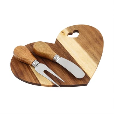 18-delige Kaasplank Set – Houten Kaasbord met Accessoires in Geschenkdoos – Voor Thuis, Restaurant, Hotel en Feest – Houtkleur