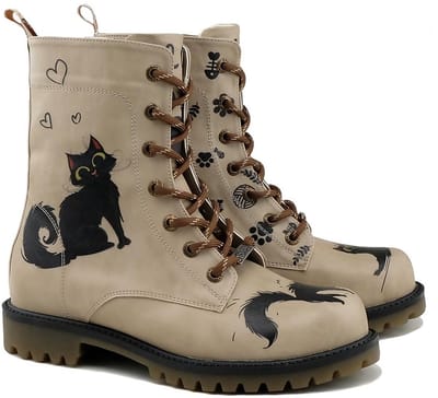 GOBY - Black Cat Enkellaarsjes – Damesboots – Handmade – Premium Kwaliteit – Maat 35
