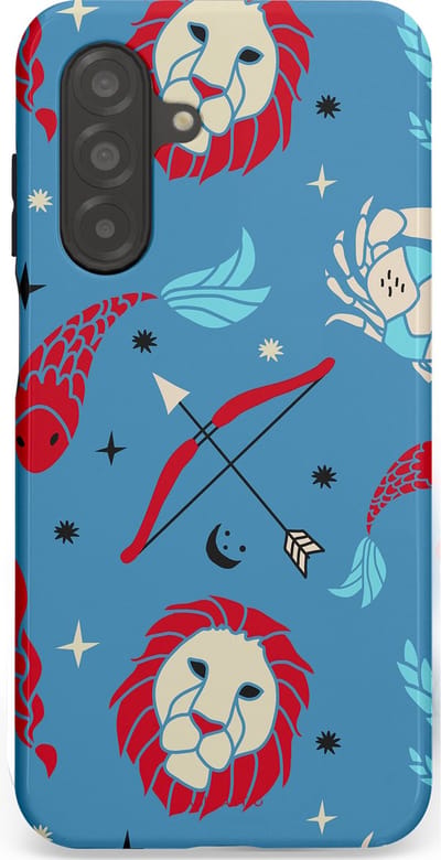 Casetastic hoesje geschikt voor Samsung Galaxy A26 - Dubbellaagse bescherming - Zodiac in verbinding - Fashion Case - Petrol Bordeaux Grijs