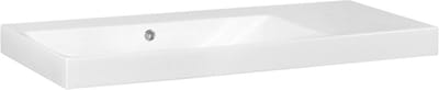 BRAUER Wave Meubelwastafel - 100x46x7.5cm - overloop - 1 wasbak links - zonder kraangaten - keramiek - wit