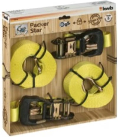 KWB Spanband met ratel en 2 haken 6,0 m x 35 mm Set van 2