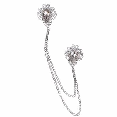 Kraag speld-Wit-Ketting-Metaal - Charme Bijoux