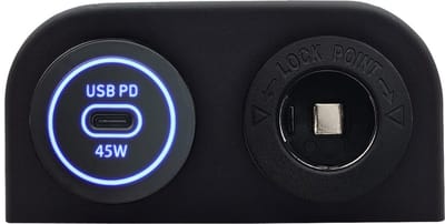 ProRide 12-24V USB C Autolader 1 Poort Opbouw - 45W - Sigarettenaansteker - Tweevoudig Paneel - Blauw