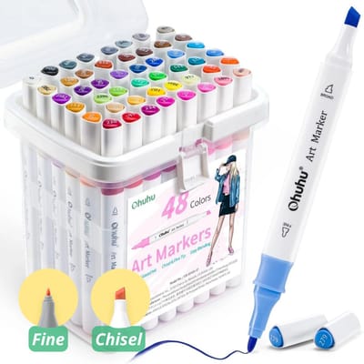 Ohuhu - Oahu Fine & Chisel - Alcohol Based Art Markers – 48 kleuren