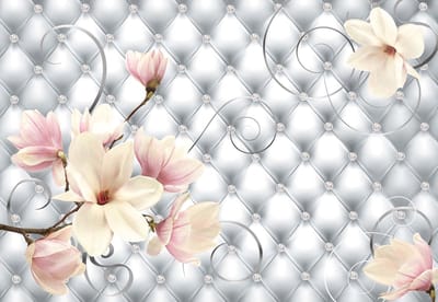 Fotobehang Flowers Pattern Abstract | XL - 208cm x 146cm | 130g/m2 Vlies