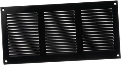 Ventilatierooster 300x150mm met Insectenhor - Metalen Toevoer- en Afvoerrooster - Zwart