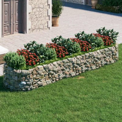 vidaXL - Gabion - plantenbak - verhoogd - 400x100x50 - cm - gegalvaniseerd - ijzer