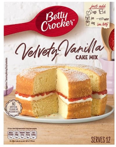 Betty Crocker Velvety Vanilla Cake Mix 425g