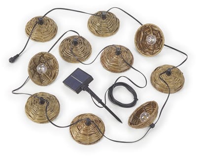 REALITY MOOD - Lichtsnoer - Zwart mat - incl. 10x E12 0,5 W - Afstandsbediening - Schemersensor - USB-aansluiting - Helderheid instelbaar - Geheugenfunctie - Oplaadbaar - Zonne-energie - Timer - Hybrid Solar - oplaadbaar - Buitenverlichting - IP44