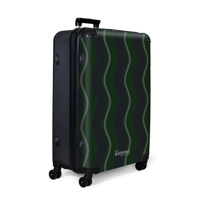 NoBoringSuitcases.com® - Koffer groot - Reiskoffer lichtgewicht - Groen met zwarte strepen - Reiskoffer met 4 wielen - Grote trolley XL - 98 - 100 liter bagage - Valiezen - Hardcase bagagekoffer - Suitcase large