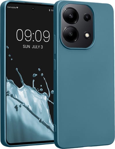 kwmobile telefoonhoesje geschikt voor Xiaomi Redmi Note 13 4G - Hoesje voor smartphone - Back cover in Metallic carabisch blauw