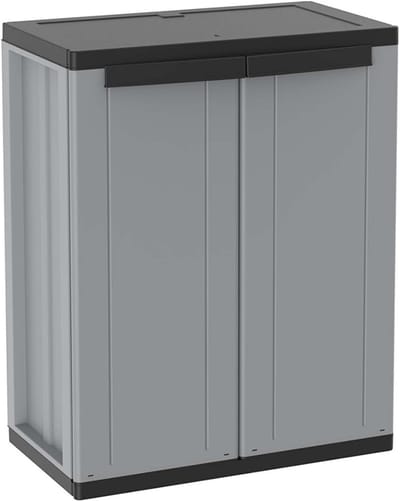 ZMR® Tuinkast Kunststof - Tuinkast - Tuinkist - Grijs/Zwart - 38cm x 68cm x 85cm