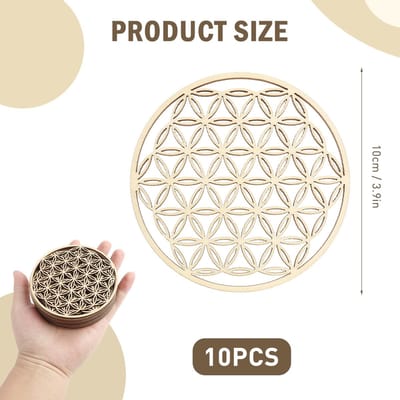 Dailygoods- Onderzetters Houten Set van 10 - Onderzetters voor Glazen - Onderzetters voor Pannen - Onderzetters met Houder - Onderzetters Kurk - Duurzaam Berkenhout - Coaster