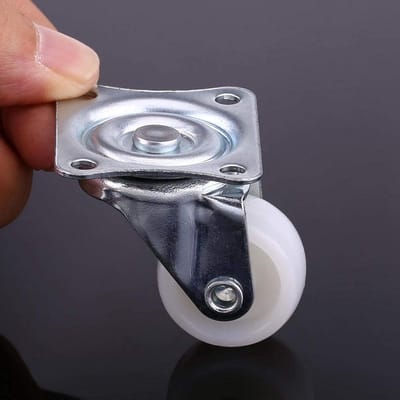 4x Witte Kleine Zwenkwielen 25mm - Universele Zwenkrol voor Meubels en Trolleys