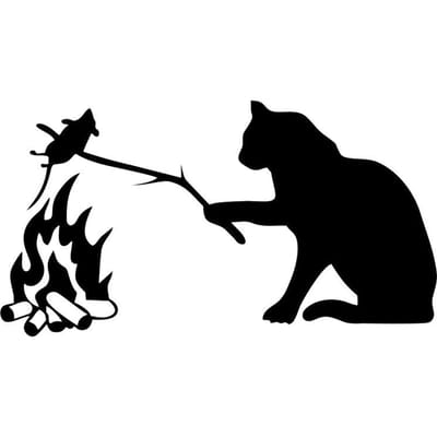 Autocollant Chat Qui Frit Une Souris Sur La Voiture Décalcomanie Vinyle Décoration Imperméable Pour Fenêtre Arrière Autocollants Voiture 20*10cm noir