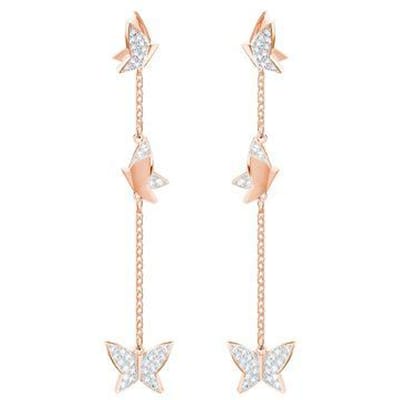 Boucles d'oreilles en cristal artificiel Swarovski Lilia pour femme Or Rose 5382364 Rose Gold beige